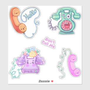 Retro Phones Sticker Pack