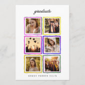 Retro Photo Collage Frames Graduation High School Aankondiging (Voorkant)