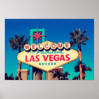 Retro Photo Effect Fabulous Las Vegas Nevada, jare Poster