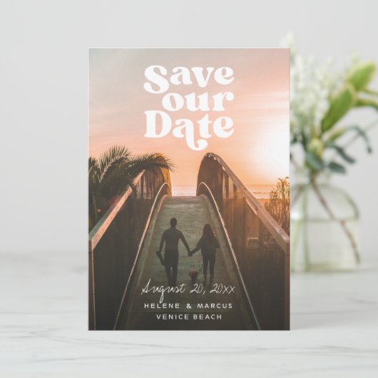 Retro Photo Enregistrer les cartes de dates (Debout devant)