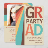 Retro Photo Grad Party Invitation (Devant / Derrière)