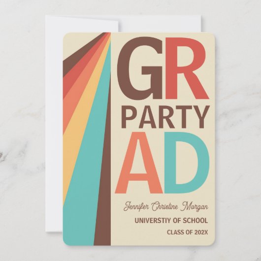 Retro Photo Grad Party Invitation (Devant)