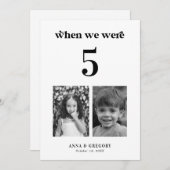 Retro Photos d'Enfance 5x7 Mariage Numéro de table (Devant / Derrière)