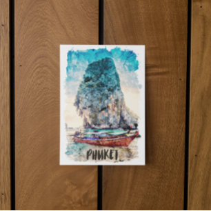 Retro Phuket Thailand strandschilderij Briefkaart