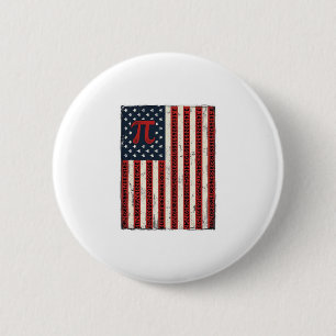 Retro Pi Amerikaanse Vlag Wiskunde Leraren T-shirt Ronde Button 5,7 Cm