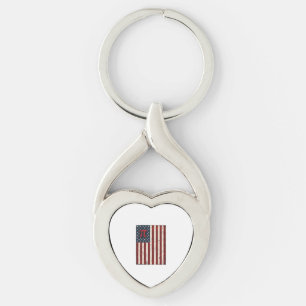 Retro Pi Amerikaanse Vlag Wiskunde Leraren T-shirt Sleutelhanger