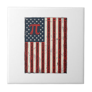 Retro Pi Amerikaanse Vlag Wiskundeleraar T-shirt O Tegeltje