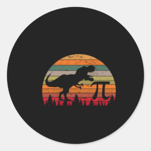 Retro Pi Dag 3.14 Dinosaur Funny Pi Dag Wiskunde T Ronde Sticker