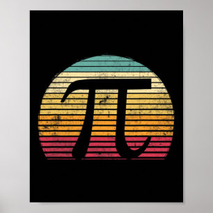Retro Pi Dag 3.14 Funny Wiskunde Lover Student Poster