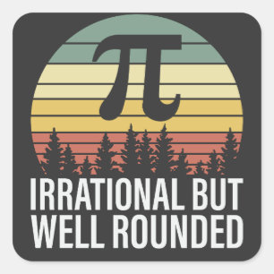 Retro Pi Day - Irrationeel maar goed afgerond Vierkante Sticker