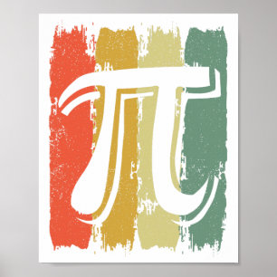 Retro Pi Wiskunde Geek wiskundige Pi Dag Poster