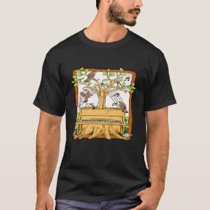 Retro Piano Speler Gift Toetsenbord Muziek Thee T-shirt