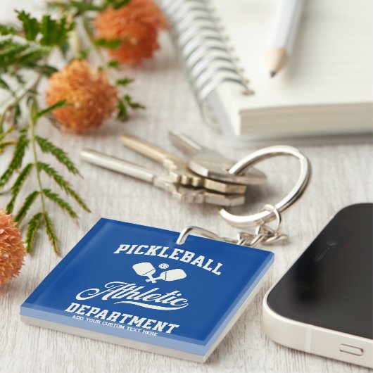 Retro Pickleball Athletic Department Custom Sleutelhanger (Voorkant Rechts)