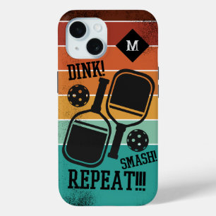 Retro Pickleball Dink Smash Herhaal Monogram Naam