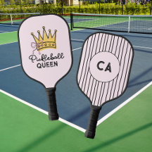 Retro Pickleball Koningin Roze Monogram