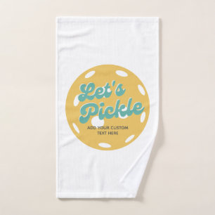 Retro Pickleball Laten we gepersonaliseerd zweet i Handdoek