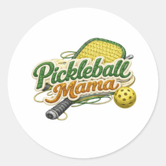 Retro Pickleball Mama Mother's Day  Ronde Sticker
