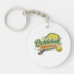Retro Pickleball Mama Sleutelhanger Moederdag 