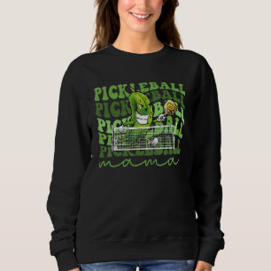 Retro Pickleball Mama Speler Schattige Pickle Bal Trui