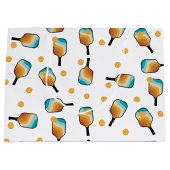 Retro Pickleball Paddles & Ball Patroon Groot Cadeauzakje (Voorkant)