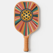 Retro pickleball peddel - strepen & bal paddle (Achterkant)