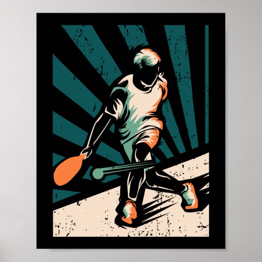 Retro Pickleball Player Poster (Voorkant)