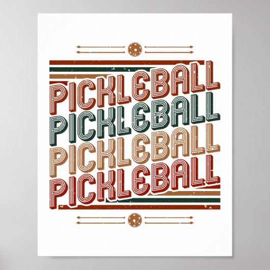 Retro Pickleball Poster (Voorkant)