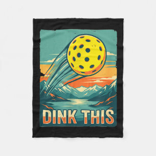 Retro pickleball shirt dink dit grappige spelerRet Fleece Deken