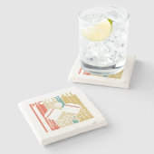  Retro Pickleball Stenen Onderzetter (Zijkant)