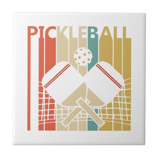 Retro Pickleball Tegeltje (Voorkant)