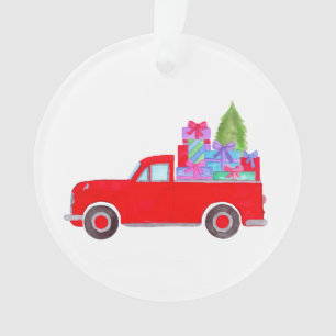 Retro Pickup vrachtwagen met kerstcadeaus Ornament