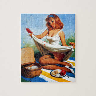 Retro Picnic Pin Up Girl Legpuzzel