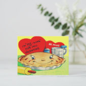 Retro Pie Valentijn Feestdagenkaart (Staand voorkant)