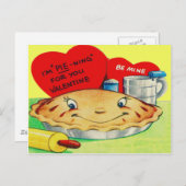 Retro Pie Valentijn Feestdagenkaart (Voorkant / Achterkant)