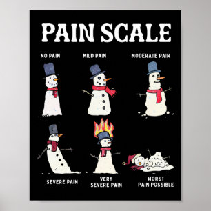 Retro pijnschaal Sneeuwman Trauma Verpleegster Ker Poster