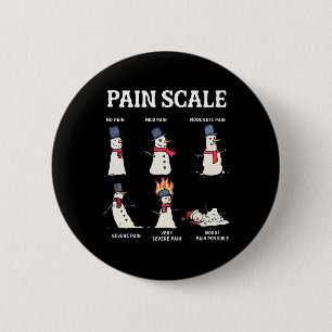 Retro pijnschaal Sneeuwman Trauma Verpleegster Ker Ronde Button 5,7 Cm