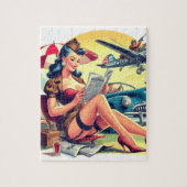 Retro Piloot Pin-up Legpuzzel (Verticaal)
