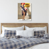 Retro Pin-Up Girl Canvas Afdruk (Insitu (Slaapkamer))