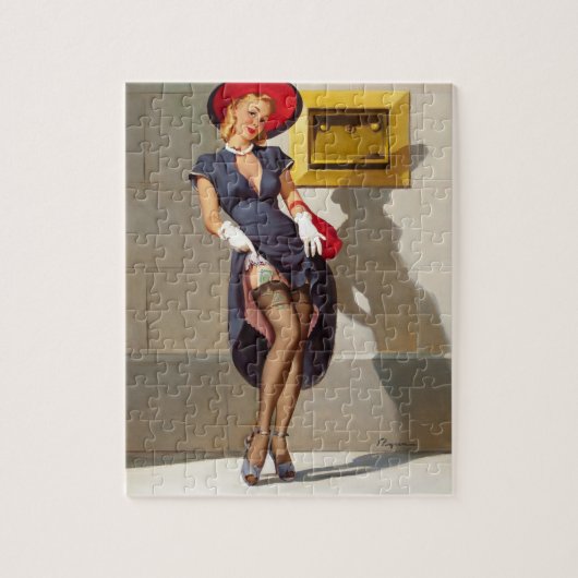 Retro Pin-Up Girl Legpuzzel (Verticaal)