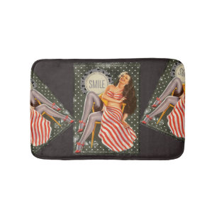  Retro Pin-up Illustratie Thunder_Cove Badmat