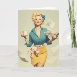 Retro Pin-Up Kantoor Chic Kaart