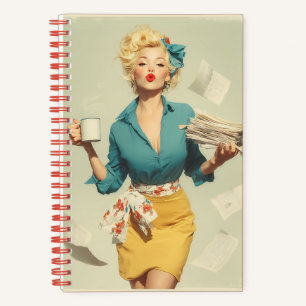 Retro Pin-Up Kantoor Chic Notitieboek