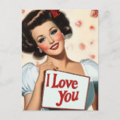 Retro Pin-Up Love Briefkaart (Voorkant)