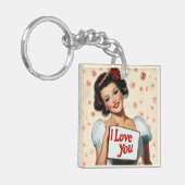 Retro Pin-Up Love Sleutelhanger (Voorkant Links)
