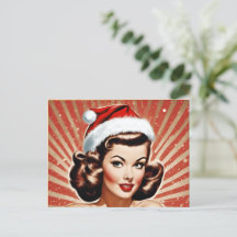 Retro Pin Up Meisje Kerstmis