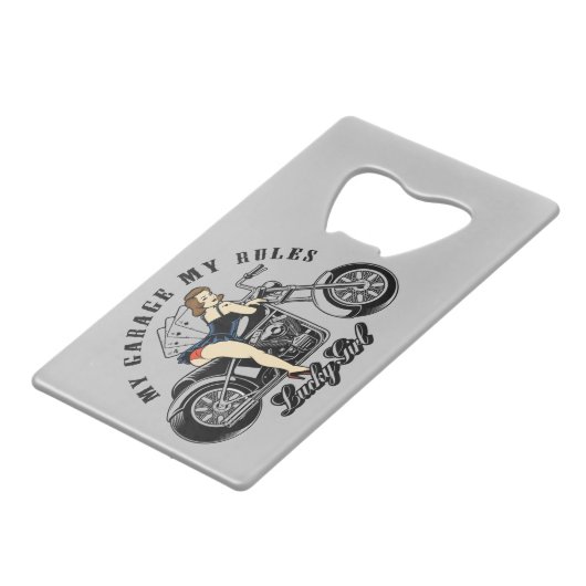 Retro Pin-Up Meisje Roestvrij Staal Flesopener Kredietkaart Flessenopener (Achterkant Gekanteld)