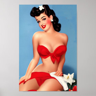 Retro Pin-Up Poster met een Sultry Twist
