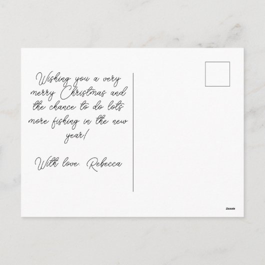 Retro Pine Branch Ball-kerstgroeten Feestdagenkaart (Achterkant)