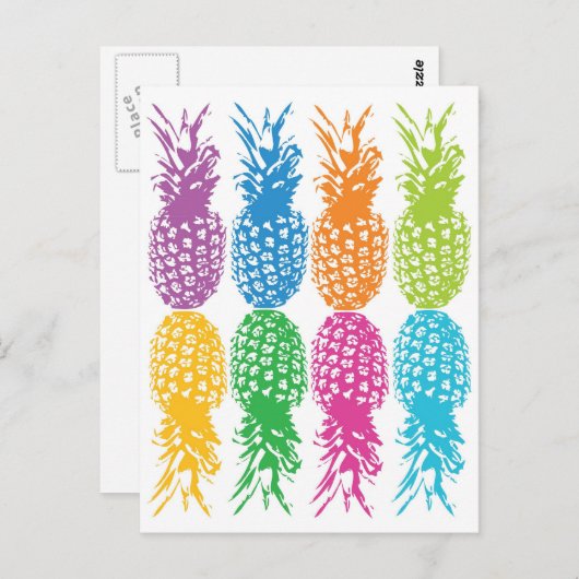 Retro Pineapple Hawaii-kaart Briefkaart (Voorkant / Achterkant)