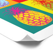 Retro Pineapple Pop Art Bright Kitchen Food Print (Hoek)